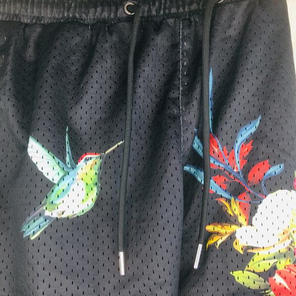 YOUNGLA Black Lined Tatoo Shorts Men's Size Large - Picture 12 of 13